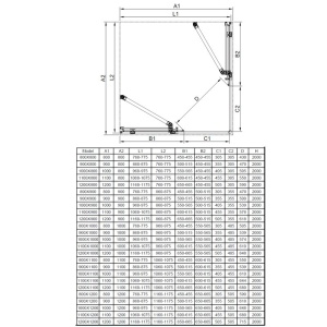 Cabina de dus patrata ASTRA-CH-A-80x2+D crom 80x80 cm 8 mm - Img 16