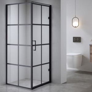 Cabina de dus patrata cu rama neagra si sticla transparenta BS10A 80 x 80 cm - Img 2