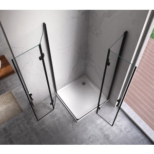 Cabina de dus patrata cu rame negre KZ208A 70 x 70 cm - Img 13