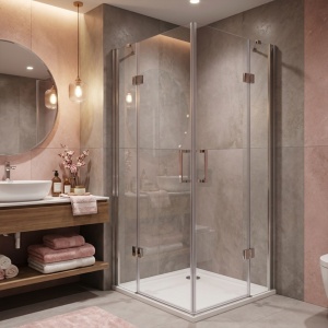 Cabina de dus patrata de colt KZ25 crom 80 x 80 cm sticla 6 mm - Img 17