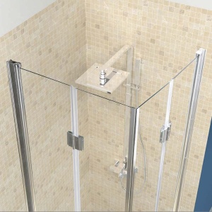 Cabina de dus patrata din sticla securizata 6 mm si rame cromate KZ1290A 80 x 80 cm - Img 10