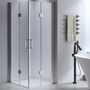 Cabina de dus patrata din sticla securizata rama cromata KZ1270A 70x70 cm - Img 3