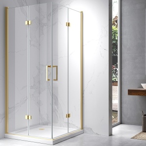 Cabina de dus patrata din sticla securizata si rame aurii KZ08D 100 x 100 cm - Img 10