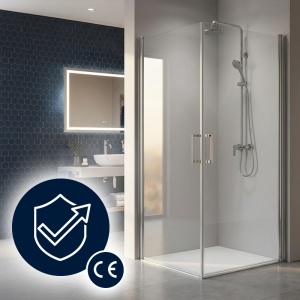Cabina de dus patrata KZ29 crom 80 x 80 cm sticla 6 mm - Img 3