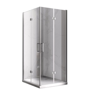 Cabina de dus patrata ZES-KZ08B-80 crom 80 x 80 cm sticla 6 mm