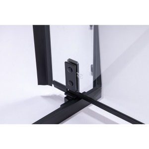 Cabina de dus pentagonala cu rame negre sticla securizata si cadita neagra BS07A/SXL07A 80 x 80 cm - Img 15