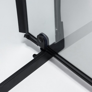 Cabina de dus pentagonala din sticla securizata si rame negre cu cadita de dus neagra KZ91A-SXL07A 80 x 80 cm - Img 8