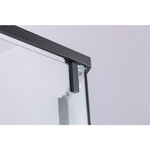 Cabina de dus pentagonala din sticla securizata si rame negre cu cadita alba slim BS07A-ST07A 80 x 80 cm - Img 13