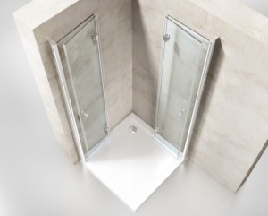 Cabina de dus pliabila Veldman Oslo Duo crom 70 x 100 cm sticla 6 mm - Img 14