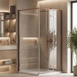 Cabina de dus Rea Bruno Brush Copper 90x90 cm - Img 9