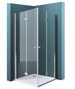 Cabina De Dus Rectangulara PRO OSLO DUO, UsI Pliabile, Dimensiuni La Alegere, Sticla Securizata 6 Mm, Inaltime 195 Cm - Img 1