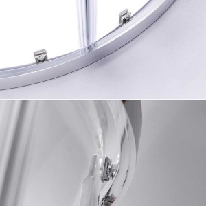 Cabina de dus semicirculara din sticla securizata cu cadita alba slim KZ101B/ST01B 90 x 90 cm - Img 18