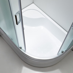 Cabina de dus semirotunda montaj dreapta din sticla securizata mata si rame cromate Maja 115 x 85 mm - Img 12
