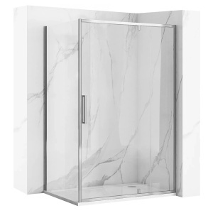 Cabina dus dreptunghiulara cu rame cromate REA Rapid Swing Crom 120 x 100 cm - Img 2