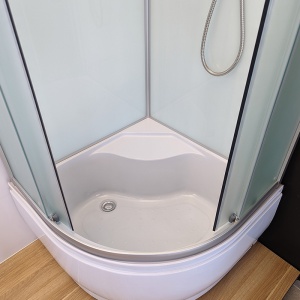 Cabina dus Semicerculara cu cadita WSH304B , sticla mata, dimensiune 90x90 - Img 4