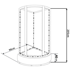 Cabina dus Semicerculara cu cadita WSH304B , sticla mata, dimensiune 90x90 - Img 24