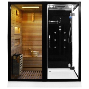 Cabina multifunctionala MO-1752B, sauna uscata, sauna cu aburi si cabina de dus, pe stanga. Dimensiune 180x110x223cm - Img 3