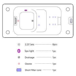 Cadă cu hidromasaj jacuzzi exterior Bering 876 pentru 1 persoană 200 x 95 x 90 cm - Img 11