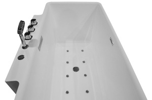 Cada cu hidromasaj MUE-1702, 170 x 87 x 61 cm, baterie cascada inclusa, alb lucios - Img 10
