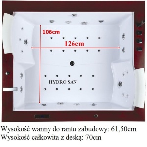 Cada cu hidromasaj pentru doua persoane Diablo 666 cu masca si finisaj stejar 180 x 150 cm - Img 15