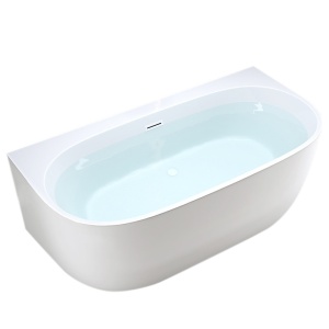Cada de baie alb lucios cu montaj la perete, Nora 526D, 170 x 85 cm, deversor alb