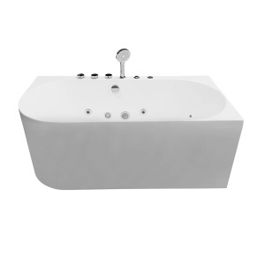 Cada de baie asimetrica cu hidromasaj si cromoterapie MO-18043R montaj dreapta– 150 x 75 x 59 cm, Alb - Img 3