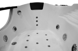 Cada de baie cu hidromasaj de colt MO-1003, 140 x 140 cm, 21 duze, cromoterapie, panou digital si Bluetooth - Img 22