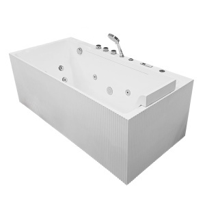 Cada de baie cu hidromasaj si cromoterapie MO-18058L, design canelat, 170 x 80 x 60 cm, alb - Img 2