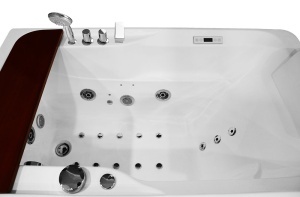 Cada de baie cu hidromasaj si SPA, alba, cu paravan sticla si dus fix, montaj dreapta 150 x 78 x 58 cm - Img 11