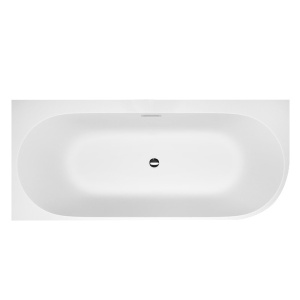 Cada de baie cu montaj colt stanga, Mera 509D alba cu elemente cromate – 170 x 75 cm - Img 8