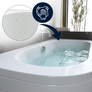 Cada de baie cu montaj dreapta cu masca inclusa, EBI White Chrome – 170 x 75 cm - Img 3