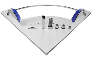 Cada de baie de colt cu hidromasaj si aeromasaj MO-0053N – 141 x 141 x 61 cm, 2 persoane, Bluetooth si cromoterapie - Img 6