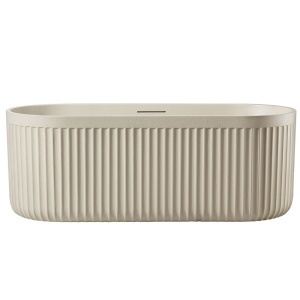 Cadă de baie freestanding cu strat rezistent la abraziune, MUE-D006C, crem, 170 x 75 x 60 cm