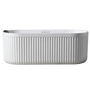 Cadă de baie freestanding cu strat rezistent la abraziune, MUE-D006W, alba, 170 x 75 x 60 cm