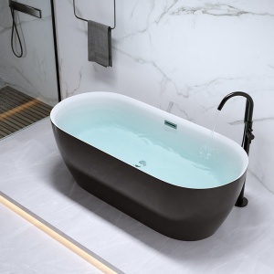 Cada de baie freestanding ovala Cesana 518C neagra – 170 x 75 cm - Img 9