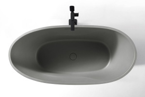 Cada de baie freestanding ovala MUE-D007G gri mat 170 x 80 cm - Img 3