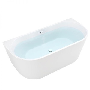 Cada de baie LENA 527C, de sine statatoare 160x75cm, Culoare Alb, Deversor Alb Mat - Img 1