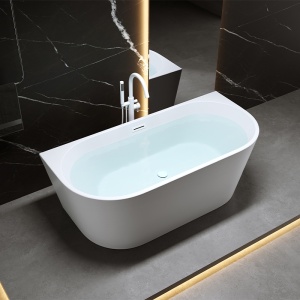 Cada de baie LENA 527C, de sine statatoare 160x75cm, Culoare Alb, Deversor Alb Mat - Img 7