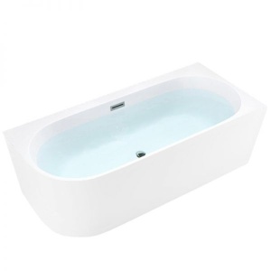 Cada de baie MERA 509A/Dreapta, Dimensiune 140x75cm, Culoare Alb, Deversor Crom - Img 1