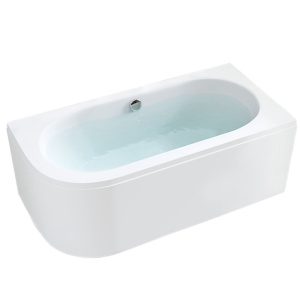 Cada de baie, montaj la perete dreapta cu masca, EBI White Chrome - 150 x 75 cm - Img 1