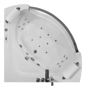 Cada de baie pe colt cu hidromasaj si SPA alba 150 x 150 x 61 cm - Img 2