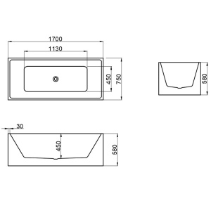 Cada de baie Santa 507C 170x75 , Culoare Alb , Deversor Cromat - Img 11