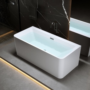 Cada de baie SOFIA 515B, Dimensiune 150x75cm, Culoare Alb, Deversor Crom - Img 6