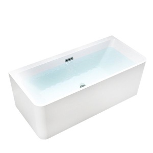 Cada de baie SOFIA 515C, Dimensiune 160x75cm, Culoare Alb, Deversor Crom - Img 1