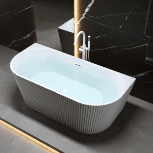 Cada de baie suport CARLO 571C, Dimensiune 160x75cm, Design Elegant, Culoare Albb, Deversor Alb - Img 2