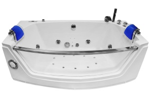 Cadă Spa Premium cu Hidromasaj, 175x89x60 cm, Tetiere Albastre, 2 Locuri - Img 7