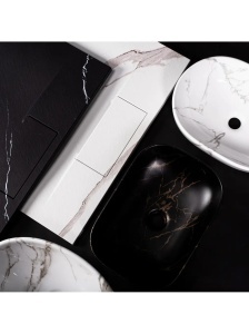Cadita de dus 90x90 Bazalt CARRARA Black - Img 12