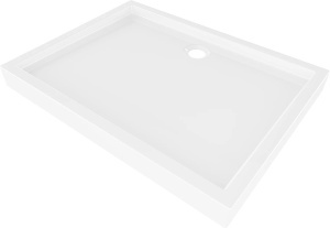 Cadita de dus dreptunghiulară 120 x 80 cm, alb lucios, cu sifon inclus