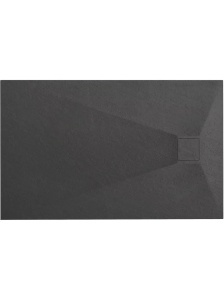 Cadita de dus dreptunghiulara imitatie piatra Magnum Black 100 x 80 cm neagra - Img 2