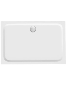 Cadita de dus dreptunghiulara slim din acril Belmond White 100 x 80 cm alba